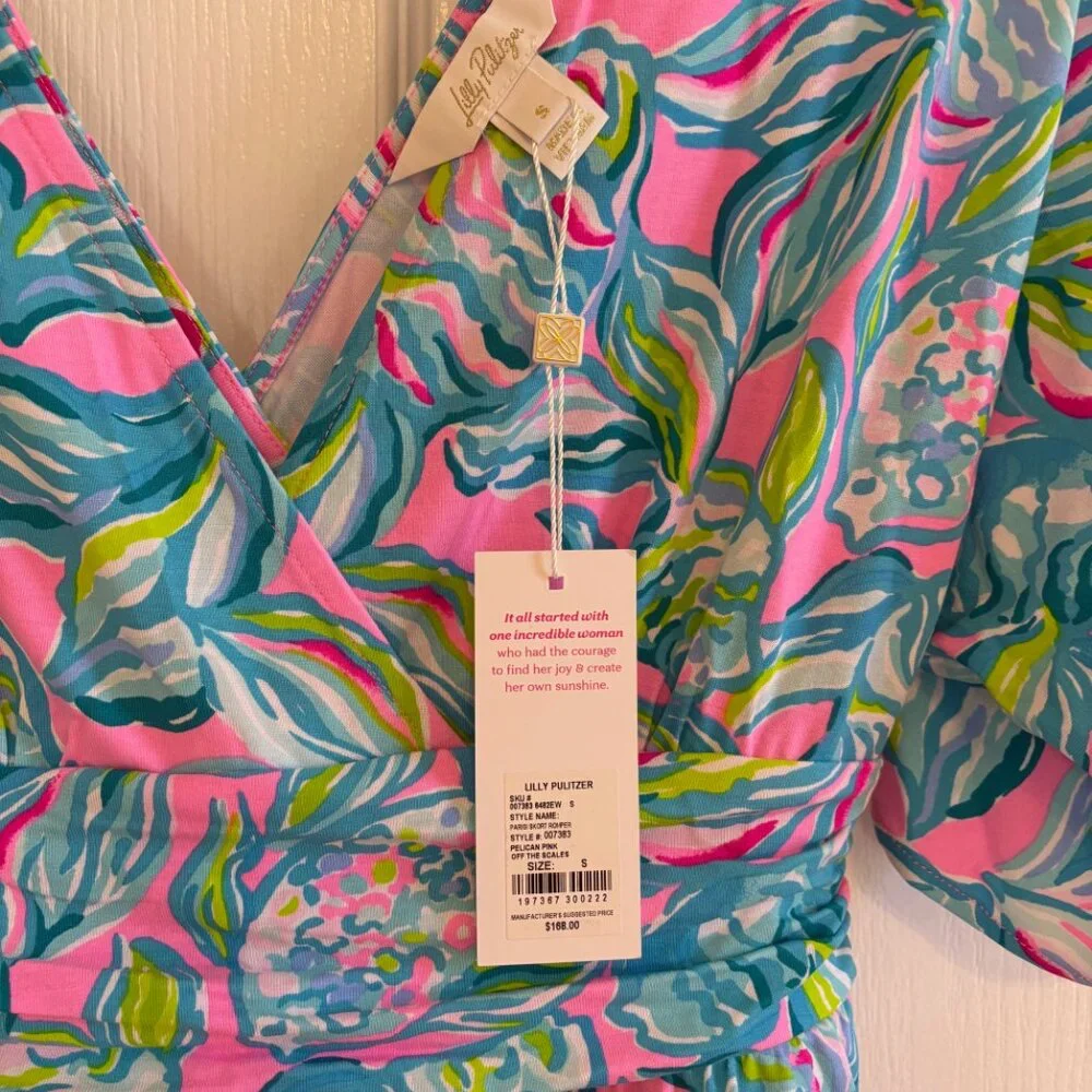 Lilly Pulitzer Parigi Skort Romper Small NWT Pelican Pink - Off the Scales - Picture 3 of 10